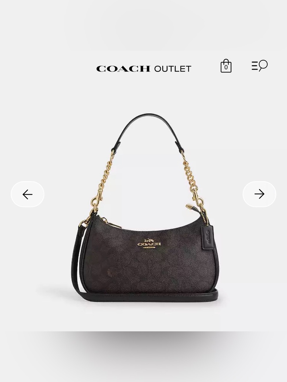 Coach Teri Shoulder Bag Walnut/Black